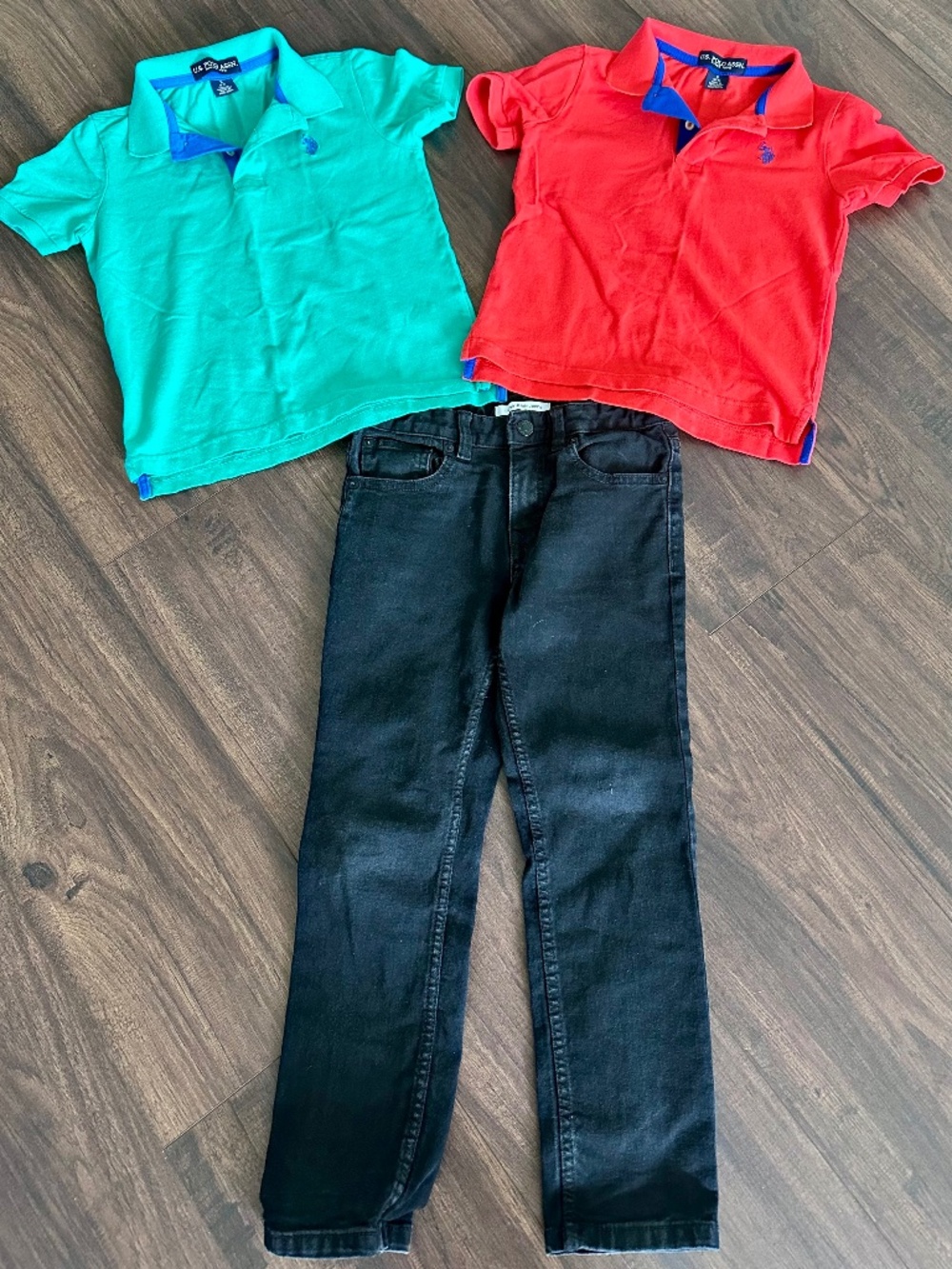 US Polo Calvin Klein Boys Bundle of 3 items 1 jean and 2 Polo Shirts Size S(6-7)